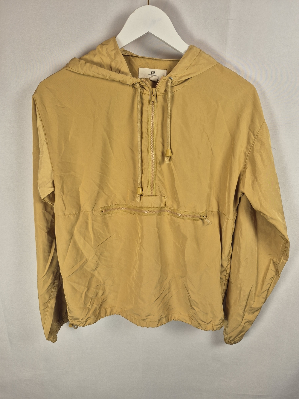 Thread & Supply Women's Hooded Windbreaker in Mustard Yellow